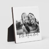 Beste Mama je Schwarz und Weiß-Script-Foto  Fotoplatte (Vorderseite)