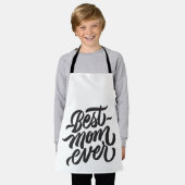 Beste Mama je Schwarz-Weiß-Script-Typografie Schürze (Getragen)