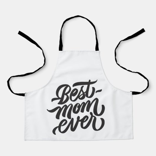 Beste Mama je Schwarz-Weiß-Script-Typografie Schürze (Vorderseite)