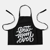 Beste Mama je Schwarz-Weiß-Script-Typografie Schürze (Vorderseite)