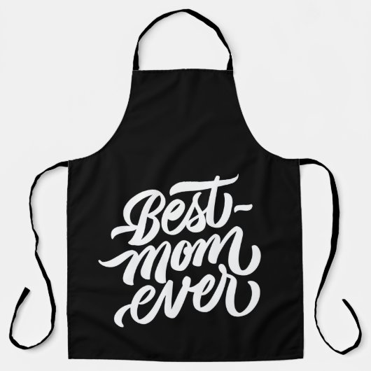 Beste Mama je Schwarz-Weiß-Script-Typografie Schürze (Vorderseite)