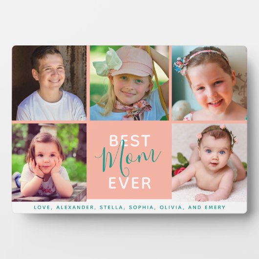 Beste Mama je Script 5 Fotos Fotoplatte (Vorderseite)