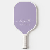 Beste Mama je Script Monogram Lavendel Pickleball Schläger (Rückseite)