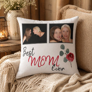 Beste Mama je Script Muttersprache Foto Collage Kissen