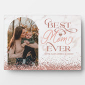 Beste Mama je Script Rose Gold Glitzer Arch Foto Fotoplatte (Vorderseite)