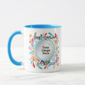 Beste Mama je Script Typografie Herz Tasse (Links)