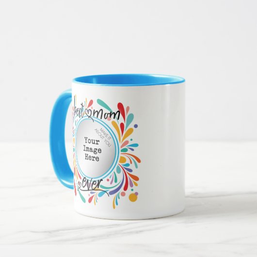 Beste Mama je Script Typografie Herz Tasse (Vorderseite Links)