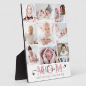 Beste Mama je Skript 9 Foto Collage Herz Custom Fotoplatte (Seite)