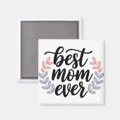 Beste Mama je Skript mit zartem Leaf Magnet (Vorderseite/Rückseite)