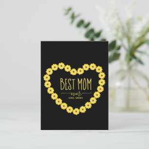 Beste Mama je Sonnenblume Individuelle Name Mama Postkarte