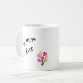 Beste Mama je Stilvolle Blume Muttertag Kaffeetasse (Vorderseite Links)