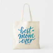 Beste Mama je Stilvolles Blue Script Typografie Tragetasche (Vorne)