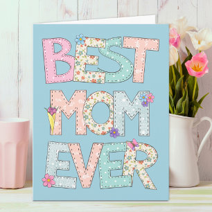 Beste Mama je Tag der Blauen Mütter Karte