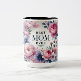 Beste Mama je Tasse der Blüte - Elegante Peony & P