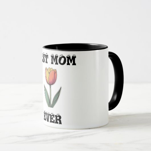 Beste Mama je Tasse - Geschenk der Mutter am Blume (VorderseiteRechts)