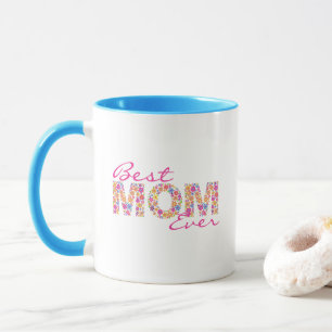 Beste Mama je Tasse Rosa farbenfrohe Blumencoffee