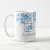 Beste Mama je Teapot Dusty Blue n White Floral Kaffeetasse (Links)