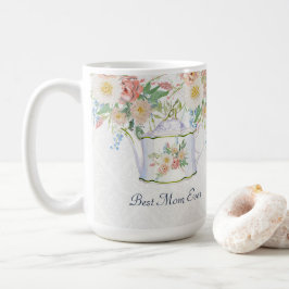 Beste Mama je Teapot Pink Blue n White Blumen Kaffeetasse