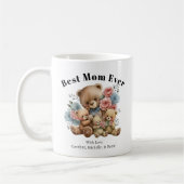 Beste Mama je Teddy Bear Floral Familie Kaffeetasse (Links)