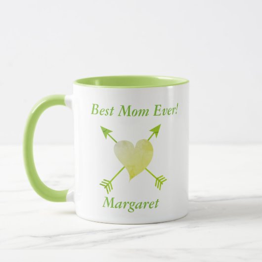 Beste Mama je Thema Herz Tasse (Links)