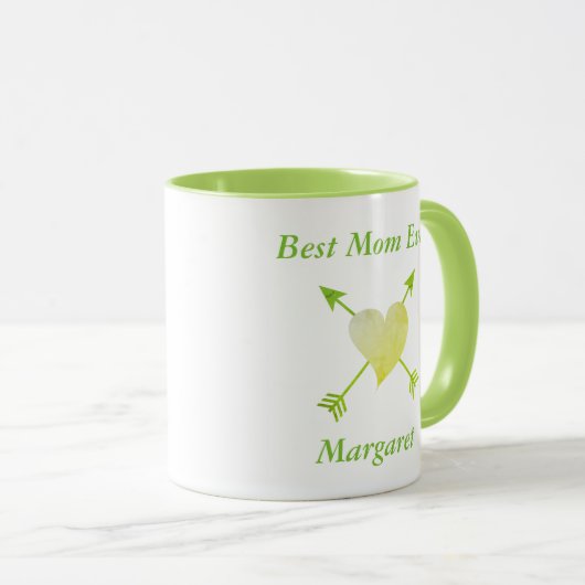 Beste Mama je Thema Herz Tasse (VorderseiteRechts)