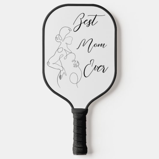 Beste Mama je trendy One Line Pregnancy Classic Pickleball Schläger (Vorderseite)