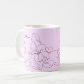 Beste Mama je trendy One Line Schwangerschaft Herz Kaffeetasse (Vorderseite Links)