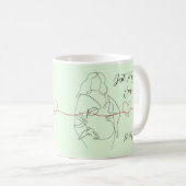 Beste Mama je trendy One Line Schwangerschaft Herz Kaffeetasse (VorderseiteRechts)