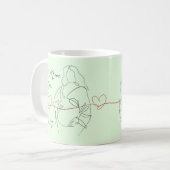 Beste Mama je trendy One Line Schwangerschaft Herz Kaffeetasse (Vorderseite Links)
