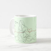 Beste Mama je trendy One Line Schwangerschaft Herz Kaffeetasse (Vorderseite Links)