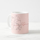 Beste Mama je trendy One Line Schwangerschaft Herz Kaffeetasse (Vorderseite Links)