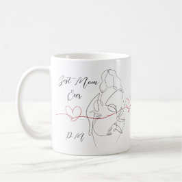 Beste Mama je trendy One Line Schwangerschaft Herz Kaffeetasse