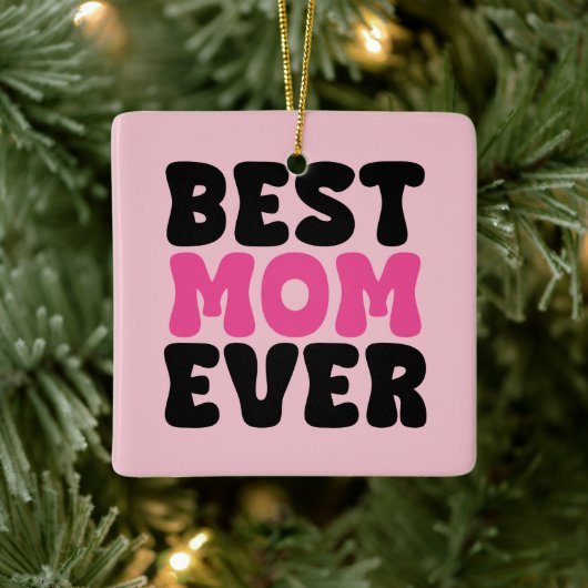 Beste Mama je Typhografie Keramikornament (Baum)