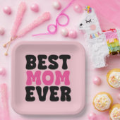 Beste Mama je Typhografie Pappteller (Party)