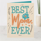 Beste Mama je Typografie Blumenmüttertag Karte (Vorderseite)