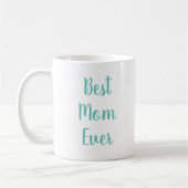 Beste Mama je Typografie Elegante Ein Aquamarines  Kaffeetasse (Links)