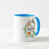 Beste Mama je Typografie Farbenfrohe Blumenkranke Tasse (VorderseiteRechts)