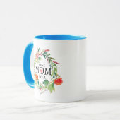 Beste Mama je Typografie Farbenfrohe Blumenkranke Tasse (Vorderseite Links)