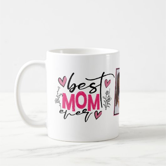 Beste Mama je Typografie-Foto Kaffeetasse (Links)