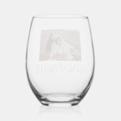 Beste Mama je Typografie-Foto Weinglas Ohne Stiel (Rückseite)