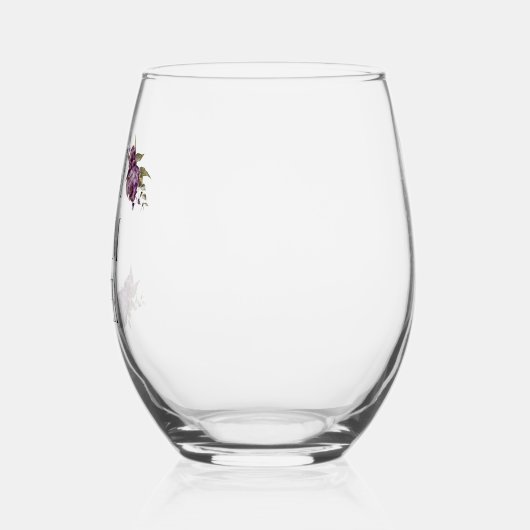 Beste Mama je Typografie Lila Weinglas Ohne Stiel (Links)