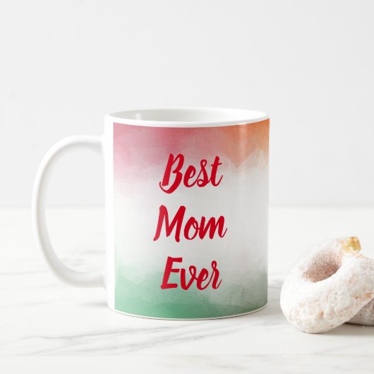 Beste Mama je Typografie Moderne Farbvorlage Kaffeetasse (Mit Donut)