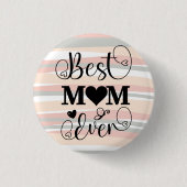 Beste Mama je Typografie Script Pink Boho Lines Button (Vorderseite)