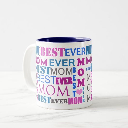 Beste Mama je Typografie Zweifarbige Tasse (Vorderseite Links)