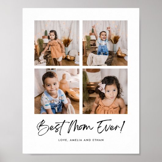 Beste Mama je vier Foto Poster (Vorne)