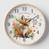 Beste Mama je Wasserfarbe Niedliche Foxenwand Uhr (Vorderseite)