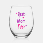 Beste Mama je Weinglas Ohne Stiel (Vorderseite)