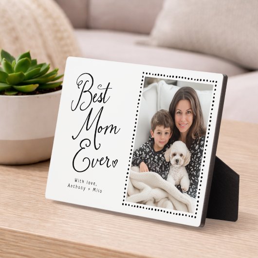 Beste Mama je Whimsical Script 1 Foto Fotoplatte