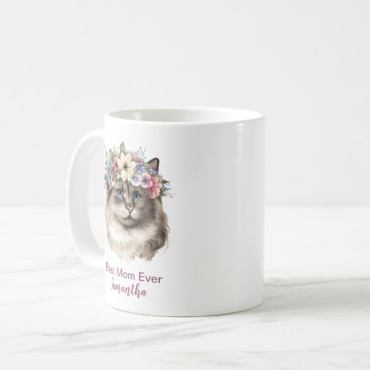 Beste Mama je Whimsikkatze Kaffeetasse (Vorderseite Links)