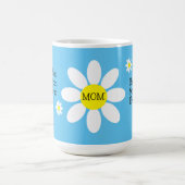 Beste Mama je White Daisies Sky Blue Blume Kaffeetasse (Mittel)